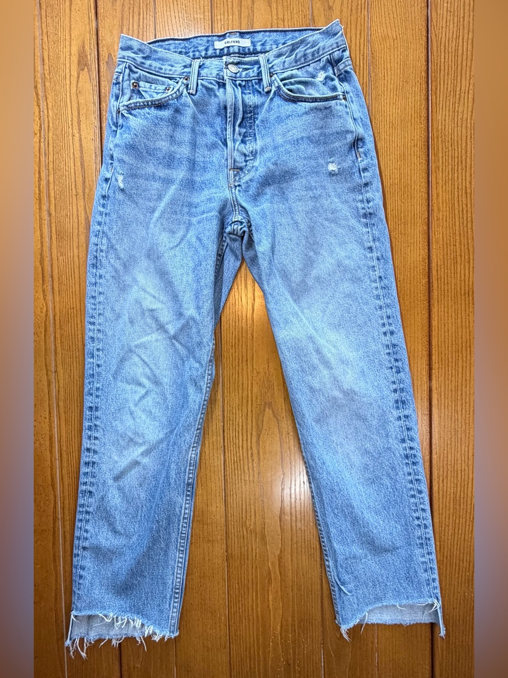 GRLFRND Helena Jeans • “Close To You” Medium Wash • High Rise Raw Hem • Size 25